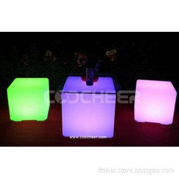 Waterproof Outdoor illuminated cube , Glow led cube stool f